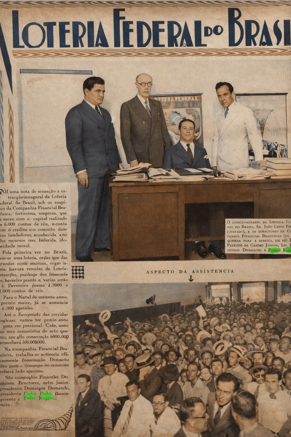 Pedro Lorenzo Raggio Centro Loteria Federal Anuncio Jornal Grupo Peixoto de Castro