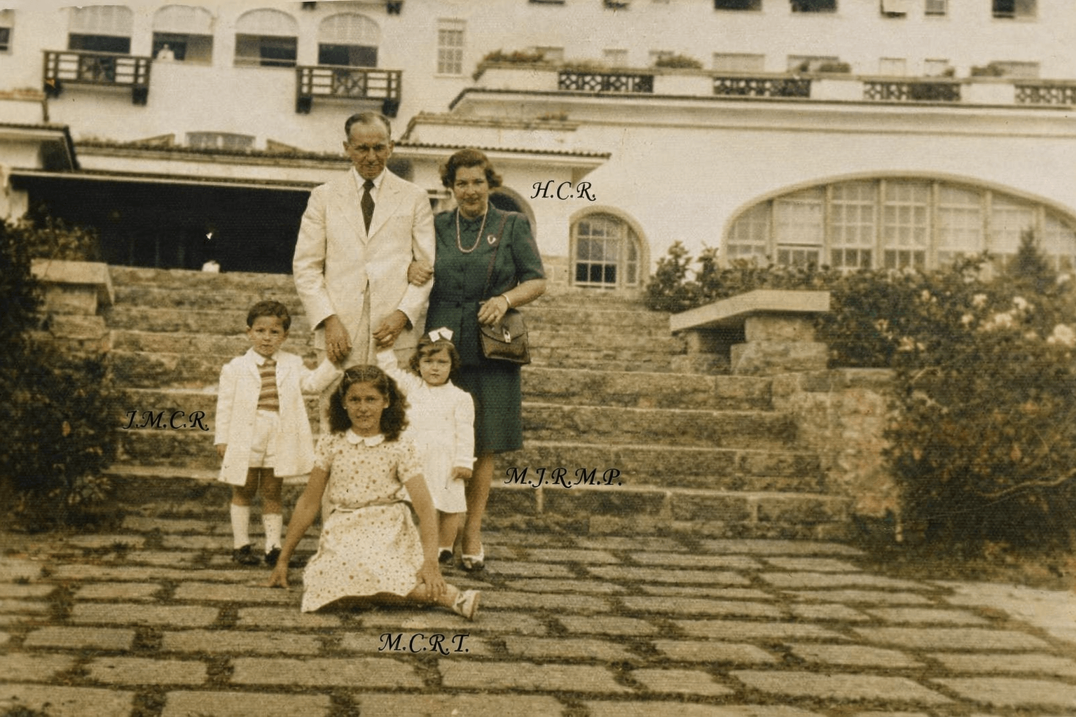 Pedro Lorenzo Raggio Henriqueta Camargo e filhos Jose Mariano Camargo Raggio e Maria Jose Camargo Raggio Petropolis